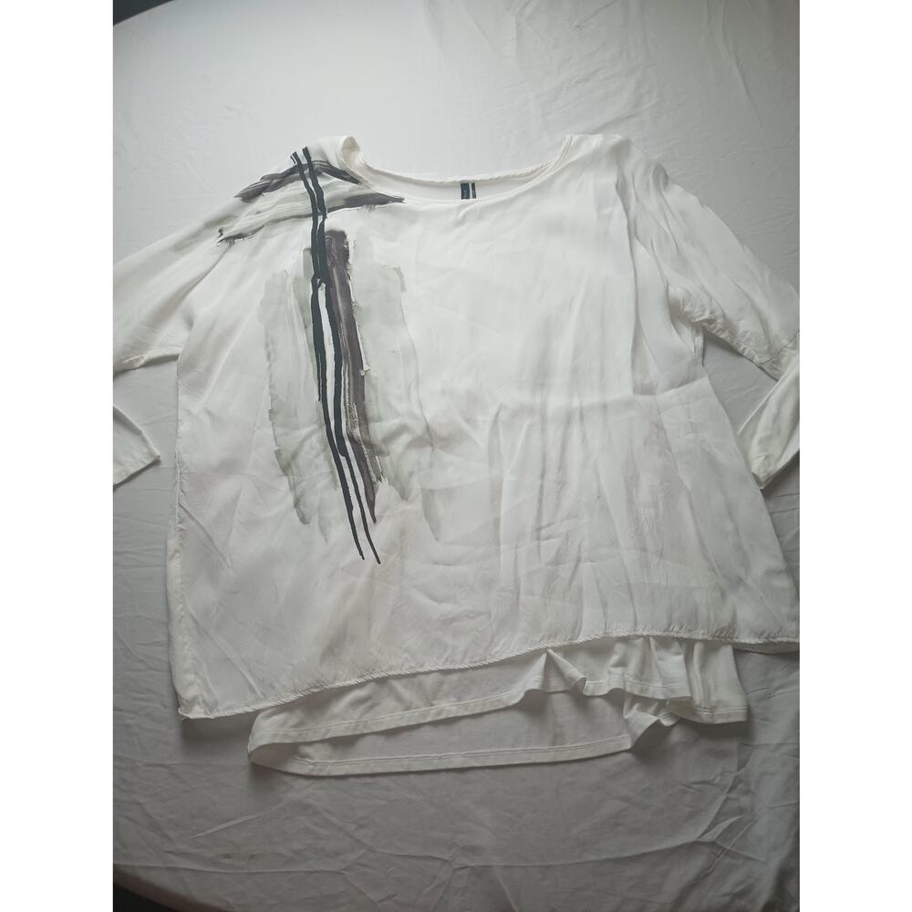 Stella‎ Carakasi Art to Wear Blouse Top Women Light Career Office Designer S/M